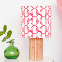 Red Geo Drum Table Lampshade