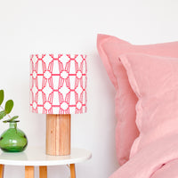 Red Geo Drum Table Lampshade
