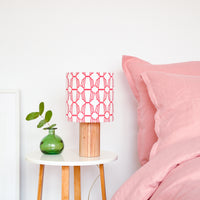 Red Geo Drum Table Lampshade