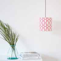 Red Geo Drum Ceiling Lampshade