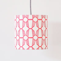 Red Geo Drum Ceiling Lampshade