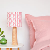 Red Geo Drum Table Lampshade
