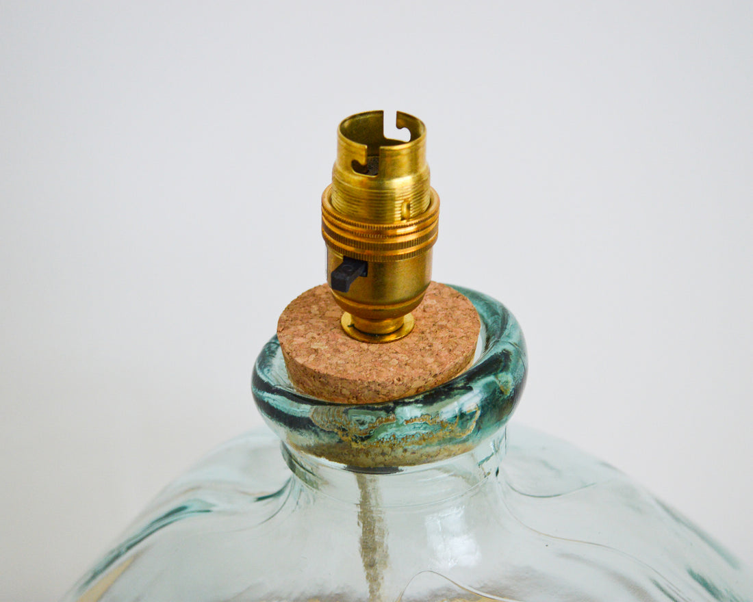 Small Recycled Glass Lamp Base