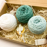 Fairy light pom pom craft kit, icy blues