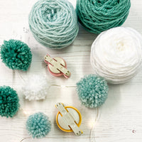 Fairy light pom pom craft kit, icy blues