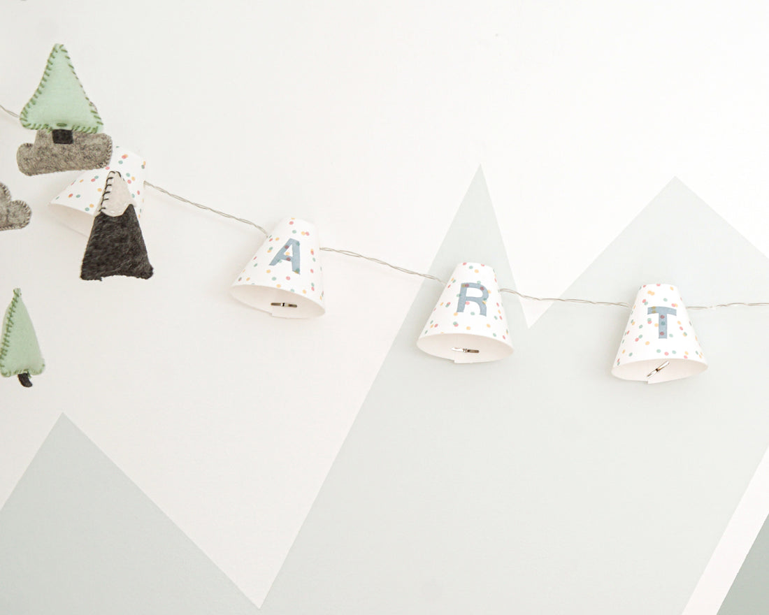 Personalised fairy lights in blue