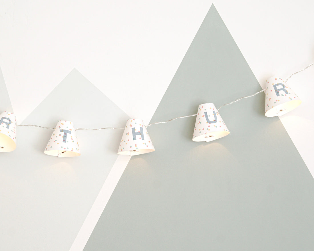 Personalised fairy lights in blue