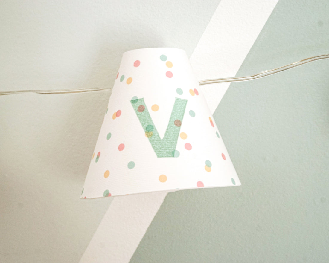 Personalised fairy lights in green