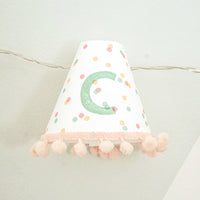 Personalised pom pom fairy lights in green