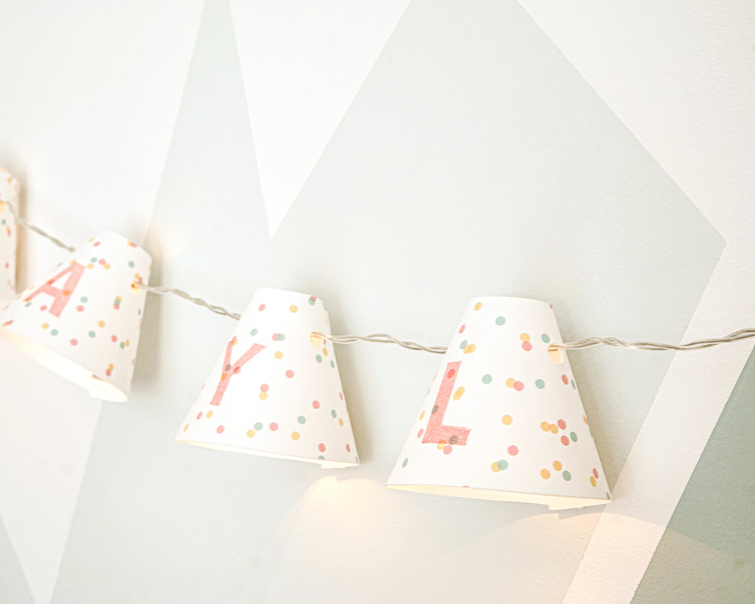 Personalised fairy lights in pink