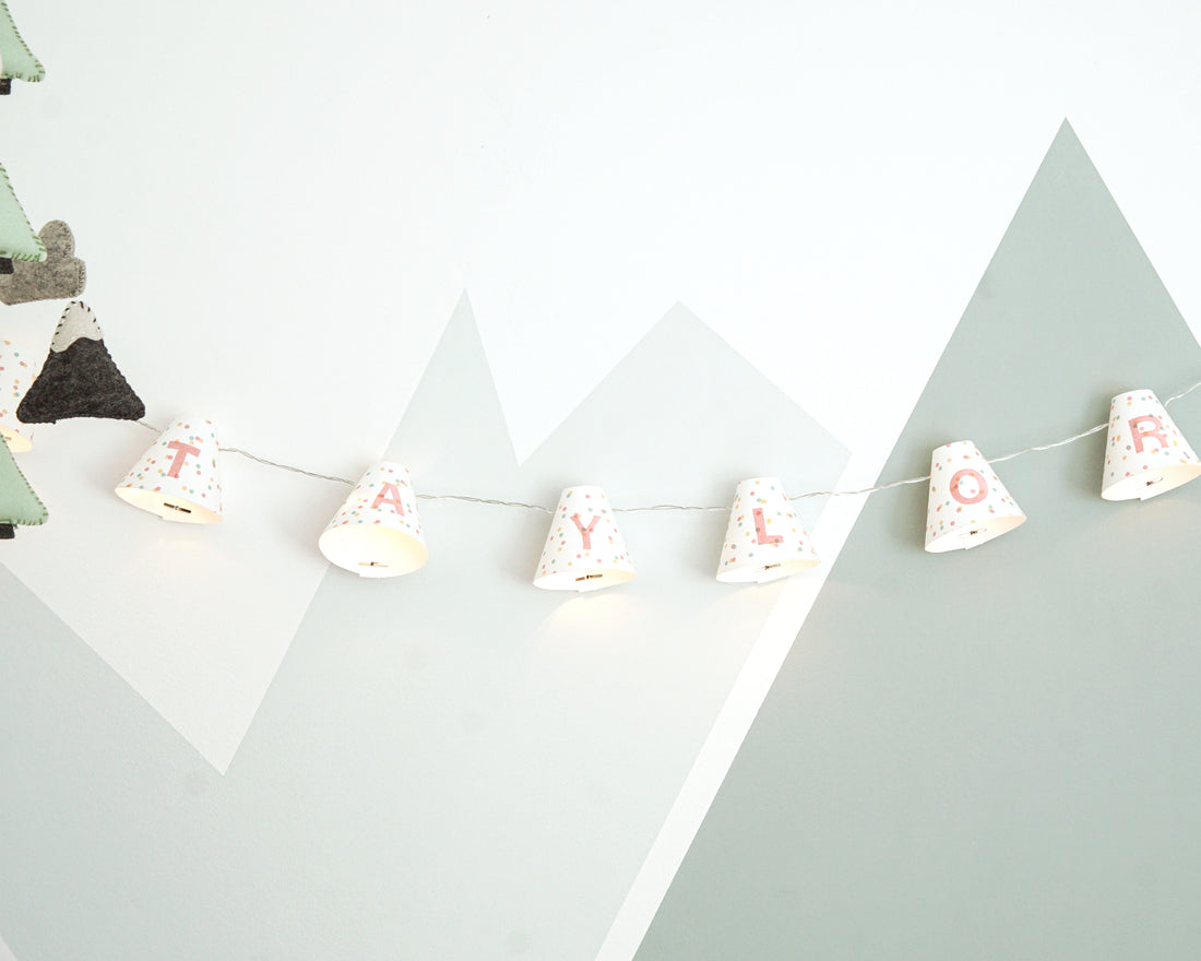 Personalised fairy lights in pink