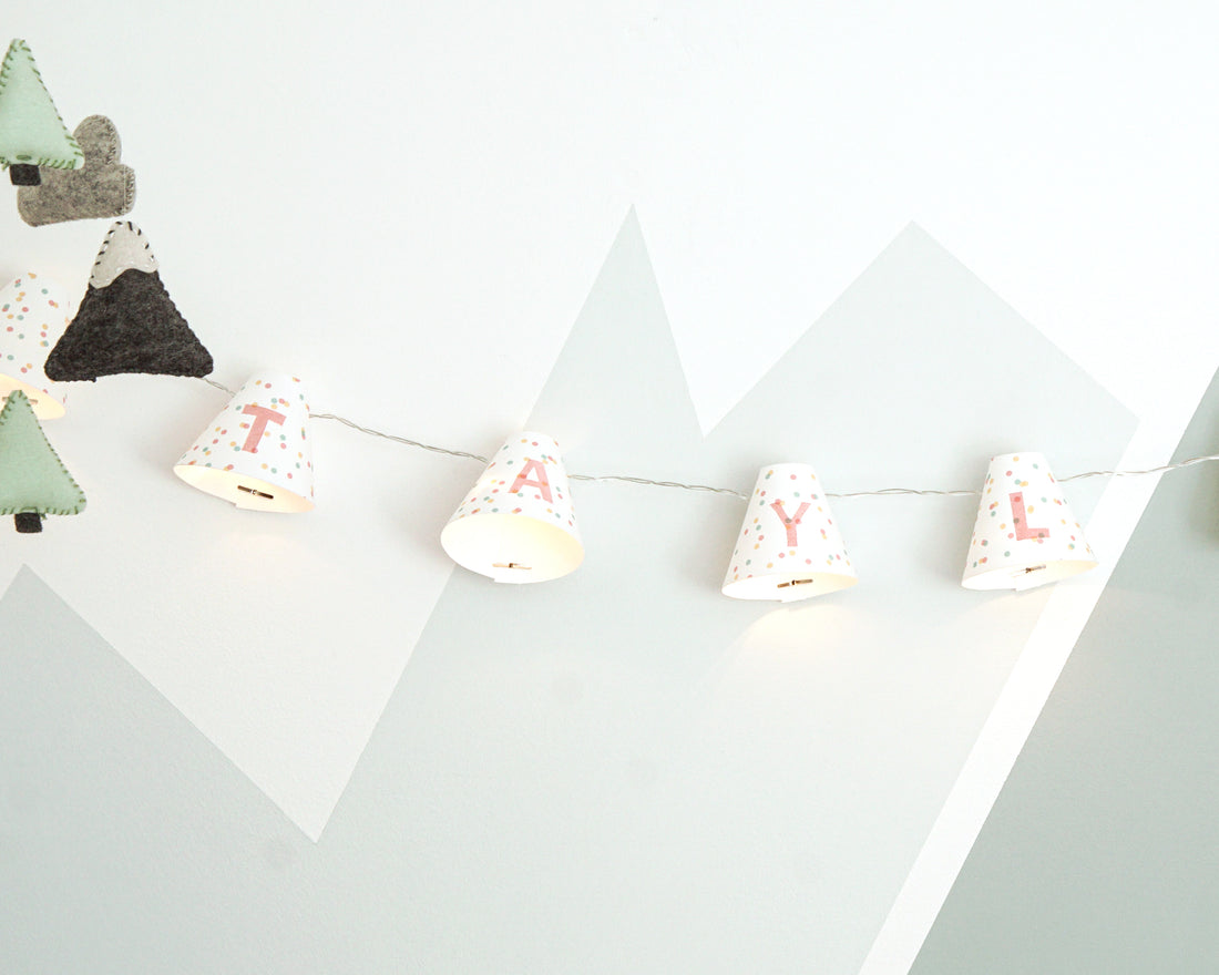 Personalised fairy lights in pink