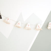 Personalised pom pom fairy lights in pink