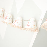 Personalised pom pom fairy lights in pink