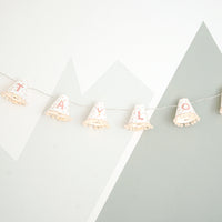 Personalised pom pom fairy lights in pink
