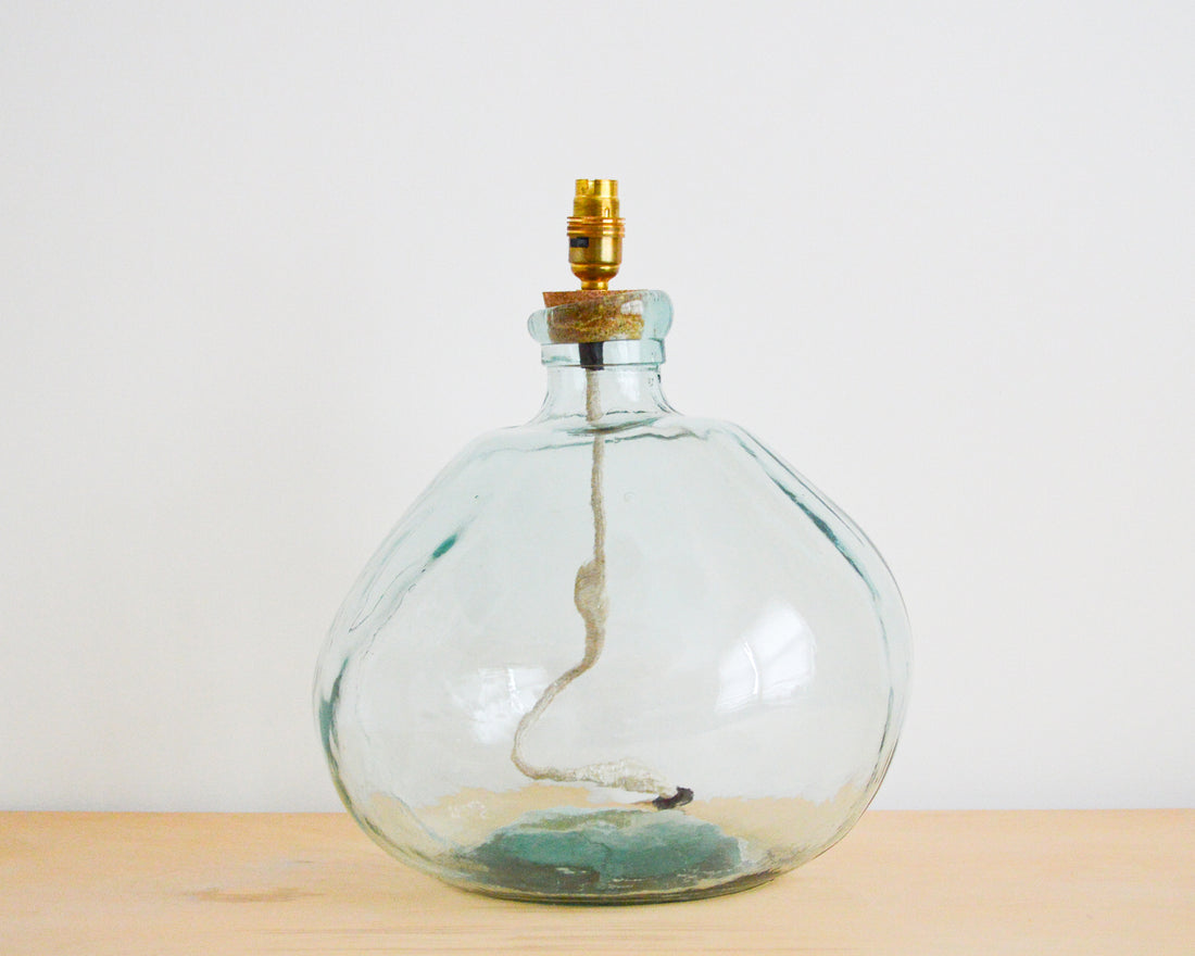 Large Recycled Glass Lamp Base