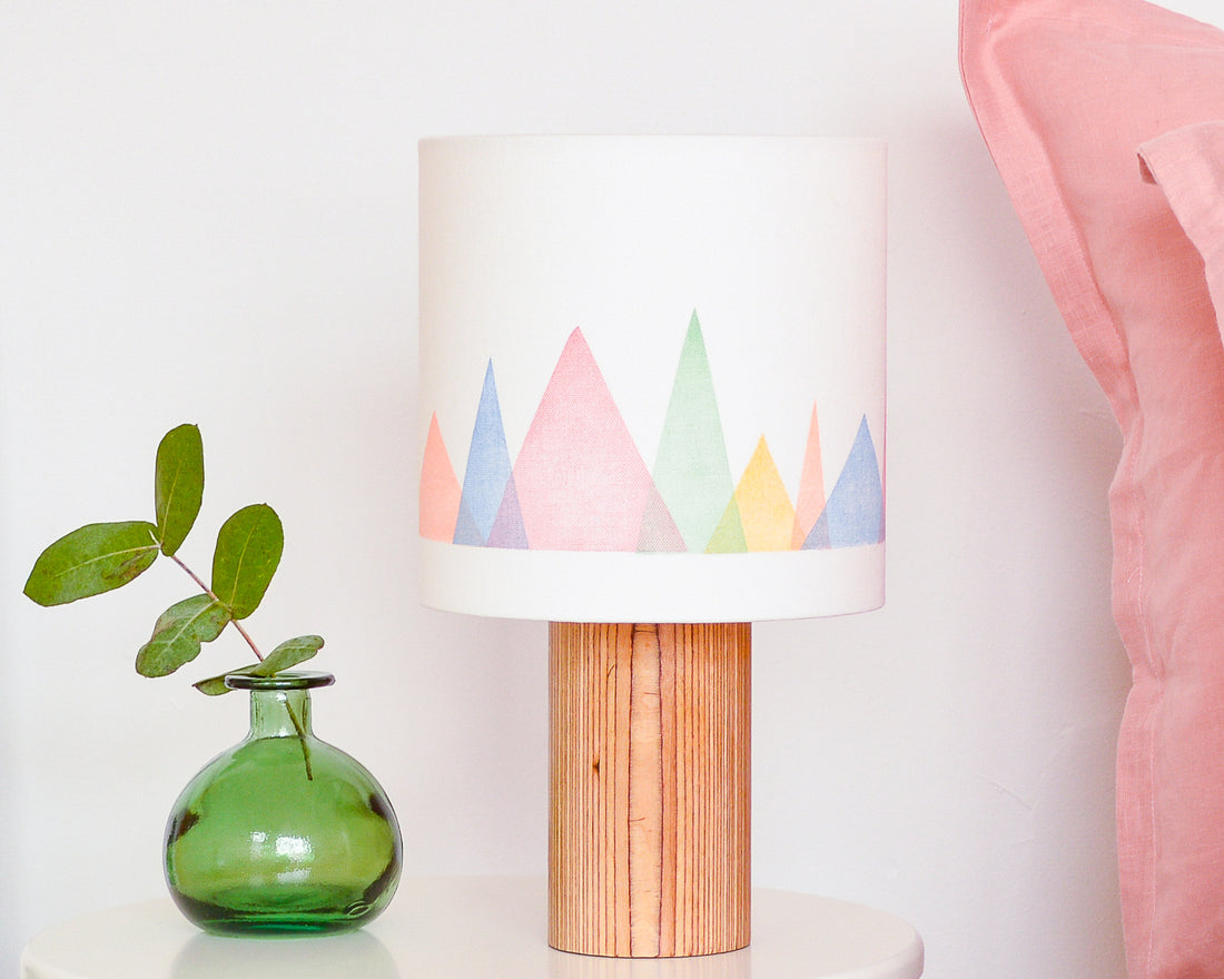 Colourful Mountains Drum Table Lampshade