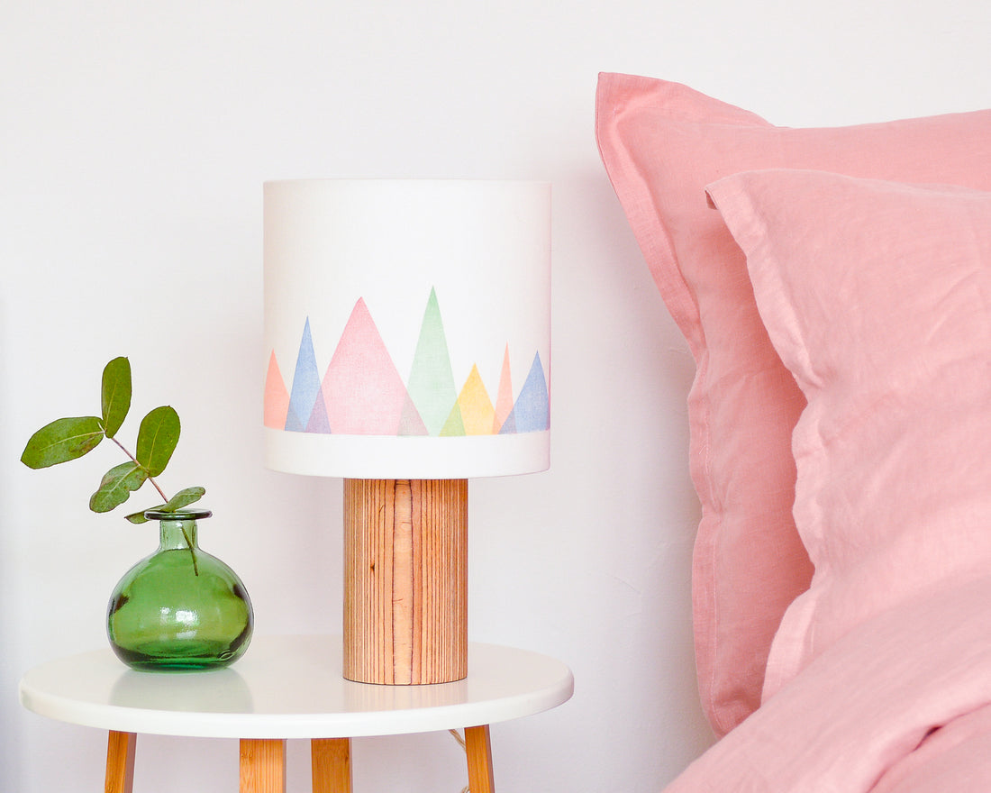 Colourful Mountains Drum Table Lampshade