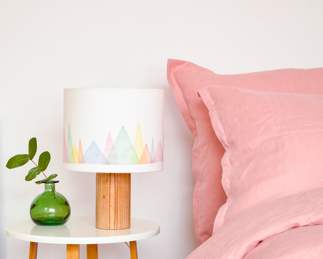 Colourful Mountains Drum Table Lampshade