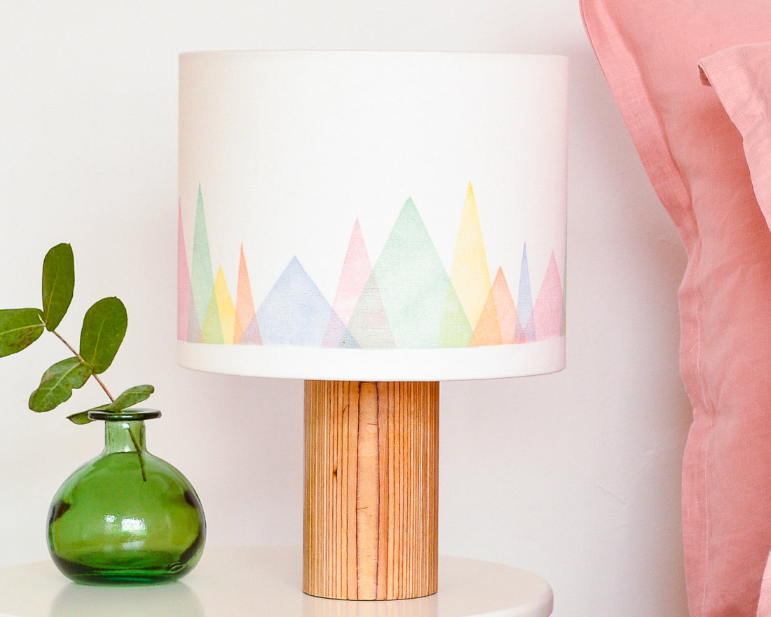 Colourful Mountains Drum Table Lampshade