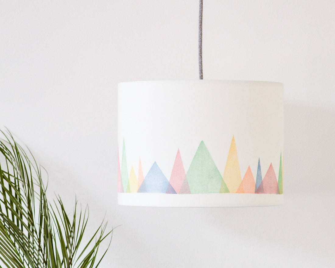 Colourful Mountains Drum Ceiling Lampshade