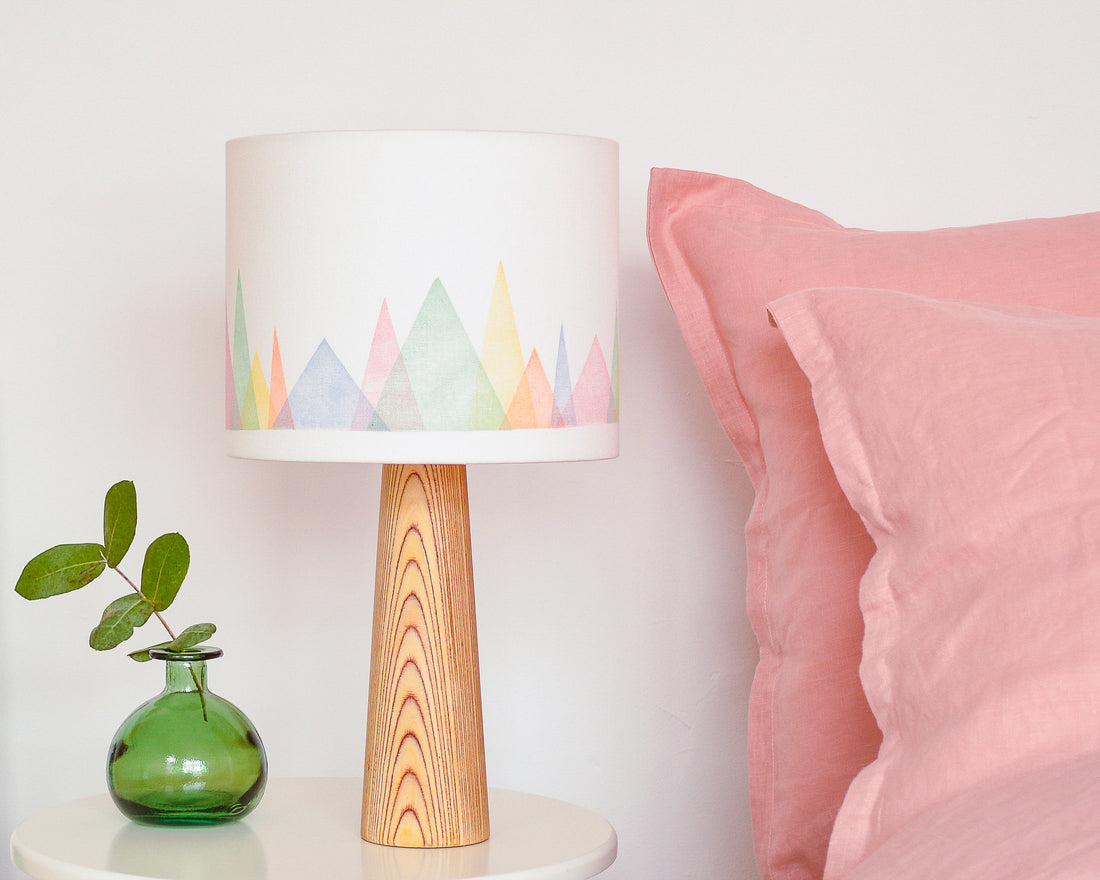 Colourful Mountains Drum Table Lampshade
