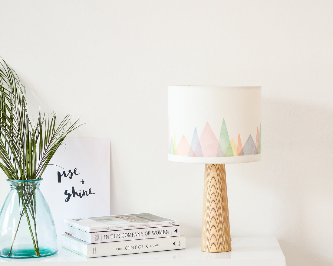 Colourful Mountains Drum Table Lampshade