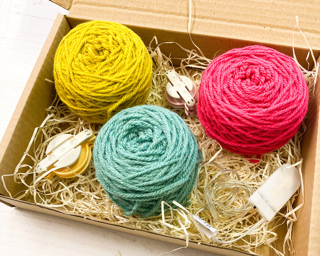 Fairy light pom pom craft kit, bright and colourful