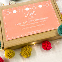 Fairy light pom pom craft kit, bright and colourful
