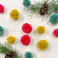 Fairy light pom pom craft kit, bright and colourful
