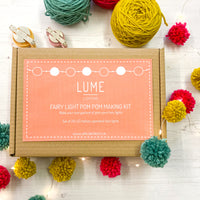 Fairy light pom pom craft kit, bright and colourful