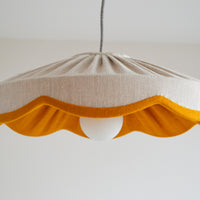 Natural linen and mustard feature lampshade