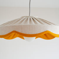 natural linen and mustard scallop lampshade
