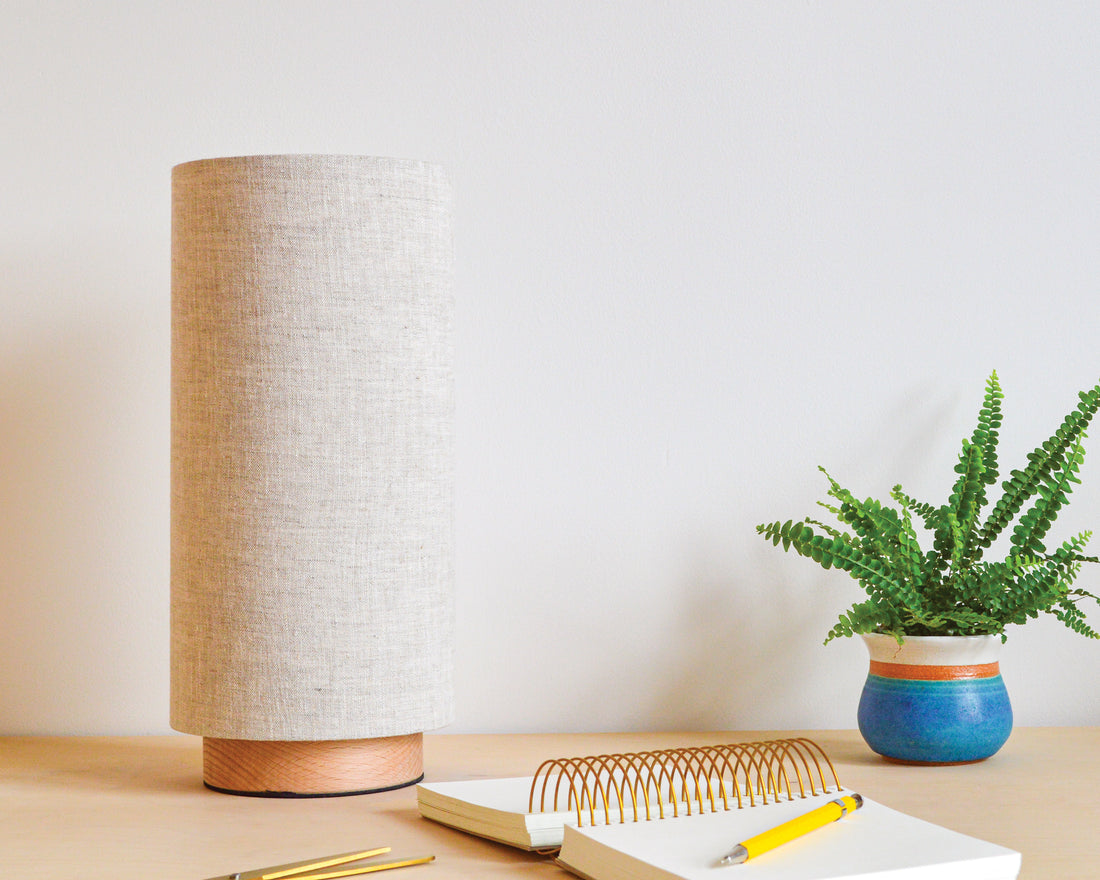 Linen slim desk lamp