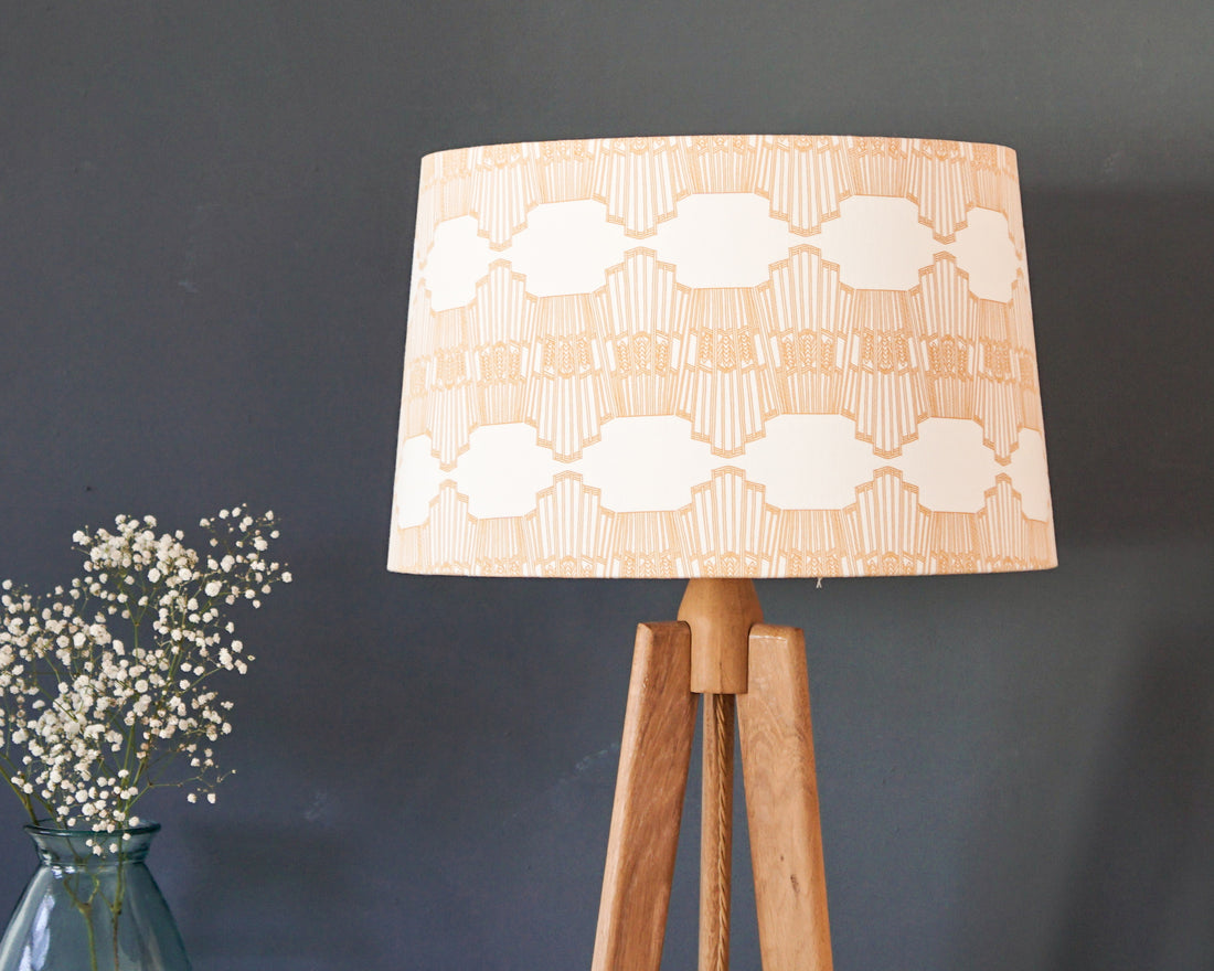 Mustard Ornamental Wave Tapered Lampshade