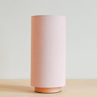 Linen pink bedside lamp
