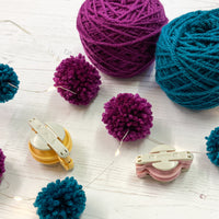 Fairy light pom pom craft kit, plum and teal