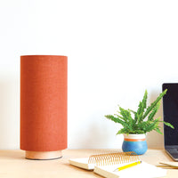 Orange linen desk lamp