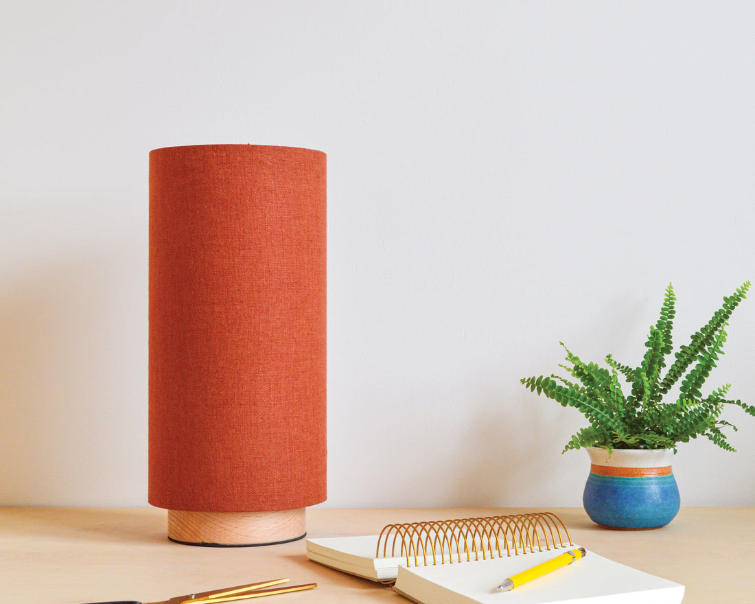 Rust orange table lamp