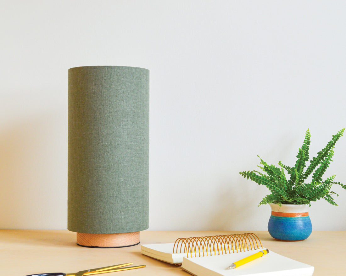 Olive green table lamp