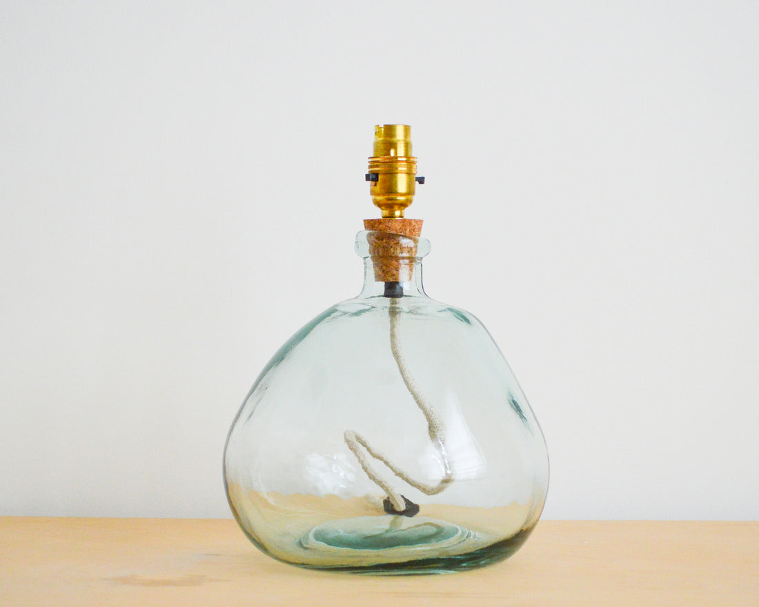 Medium Recycled Glass Lamp Base