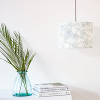 Starlings Birds Teal Drum Ceiling Lampshade