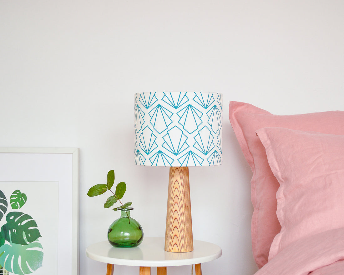 Turquoise Sunbeam Drum Ceiling Lampshade