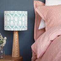 Turquoise Sunbeam Drum Table Lampshade