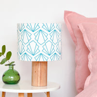 Turquoise Sunbeam Drum Table Lampshade