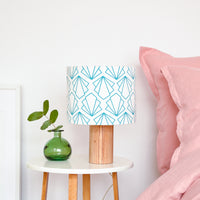 Turquoise Sunbeam Drum Table Lampshade