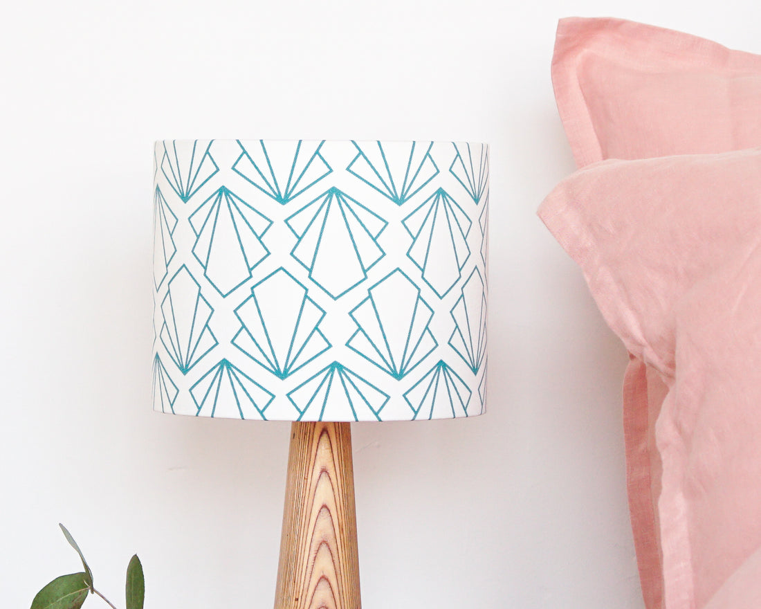 Turquoise Sunbeam Drum Ceiling Lampshade