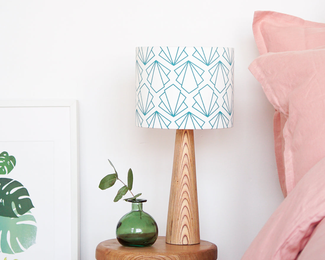 Turquoise Sunbeam Drum Ceiling Lampshade