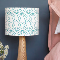 Turquoise Sunbeam Drum Table Lampshade