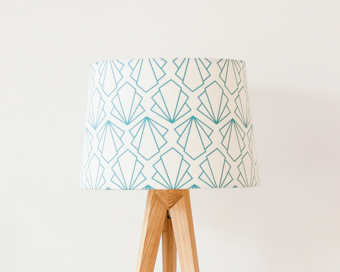Turquoise Sunbeam Tapered Lampshade